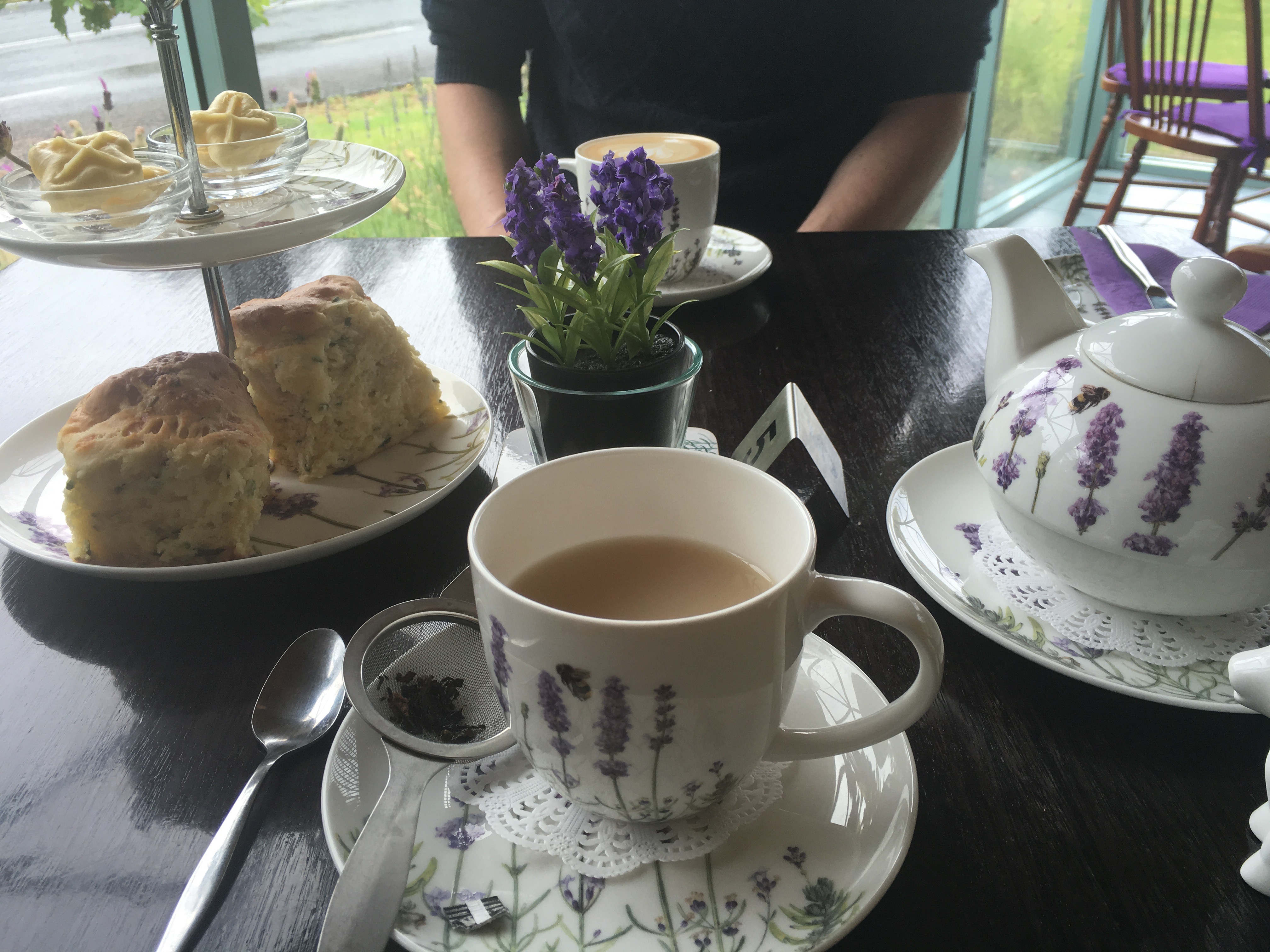 Scones and tea with a lavender theme in Australia