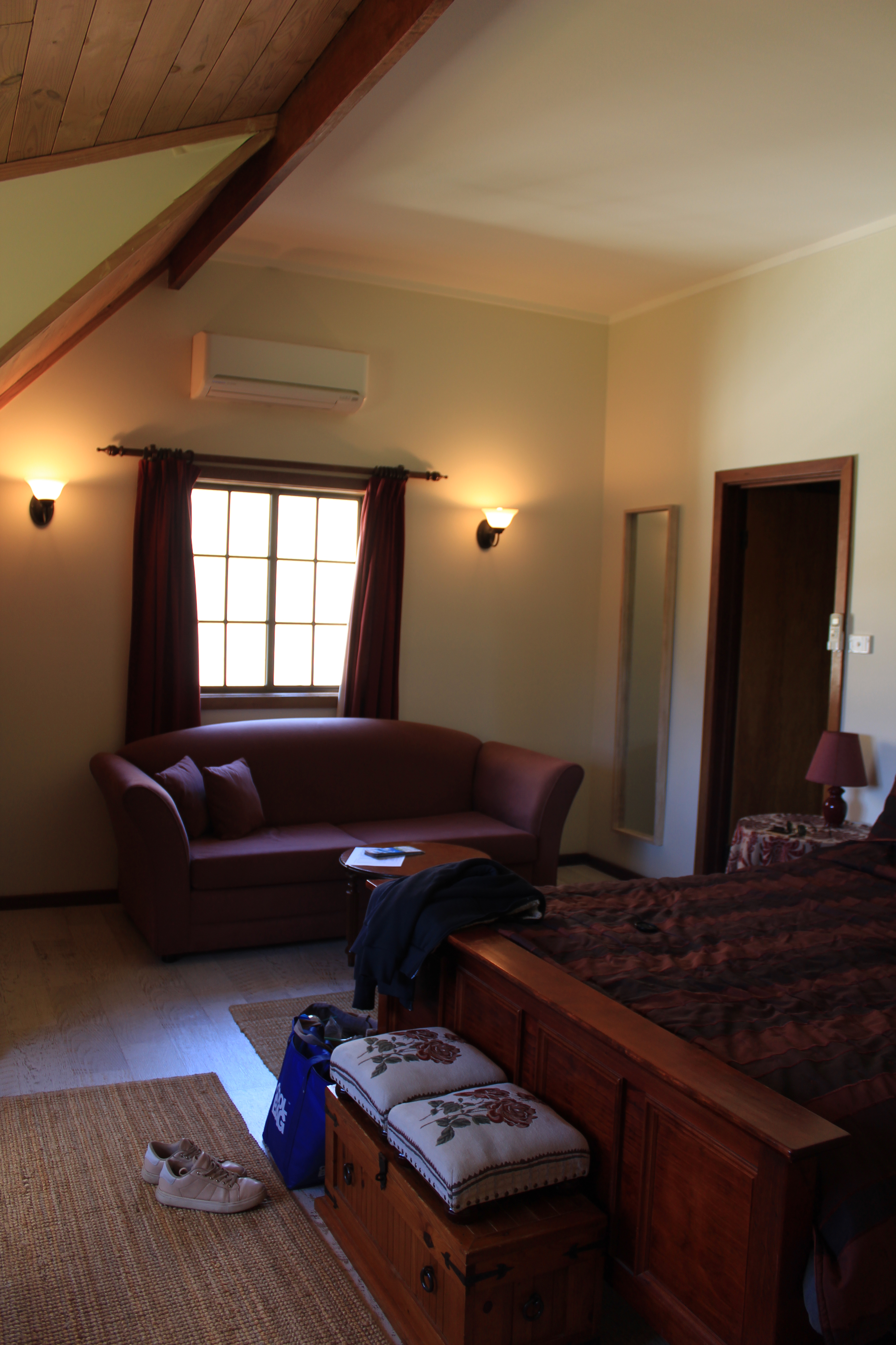 Cosy hotel room interiors in a