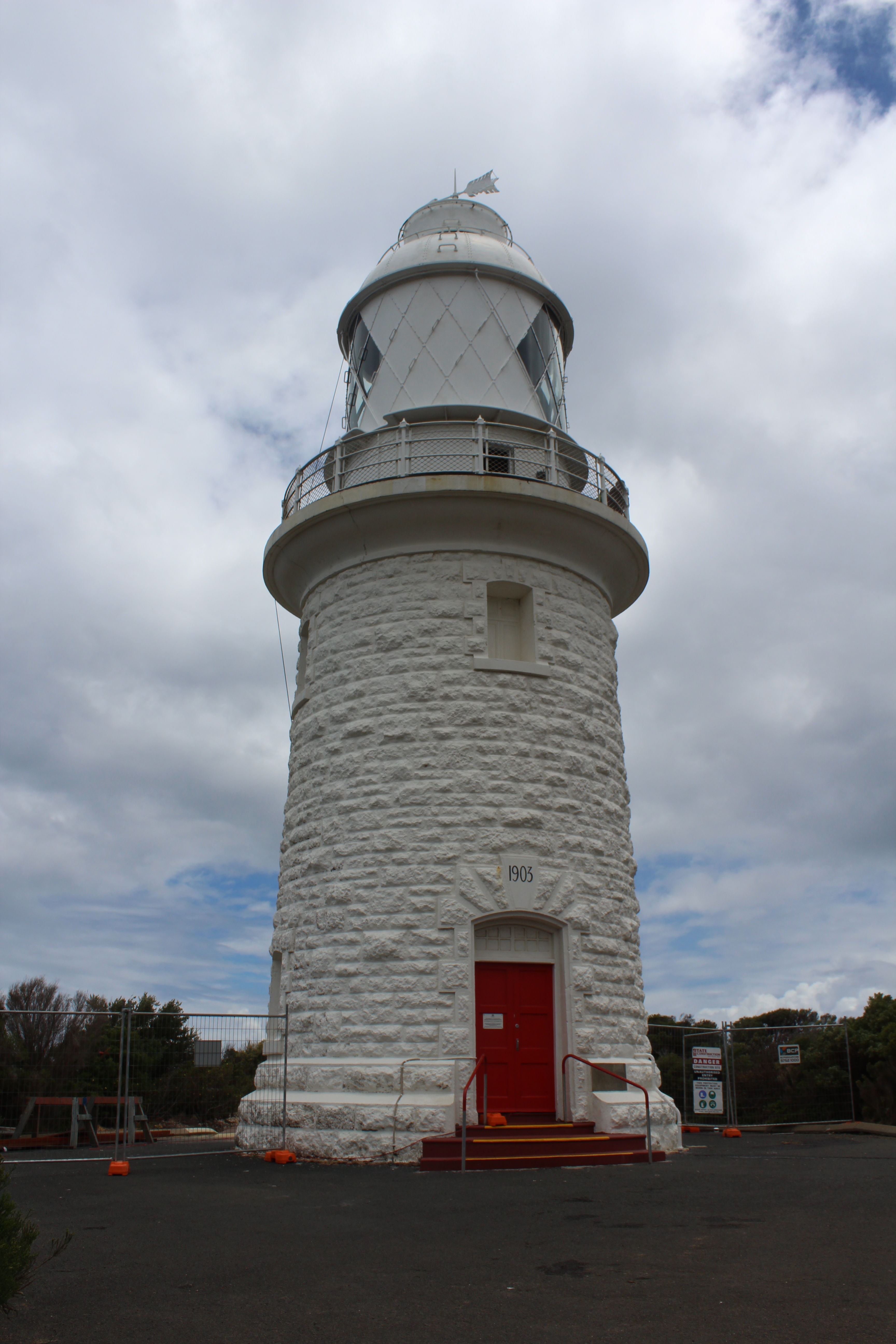 Cape Naturaliste lighthouse with a red door and white tower