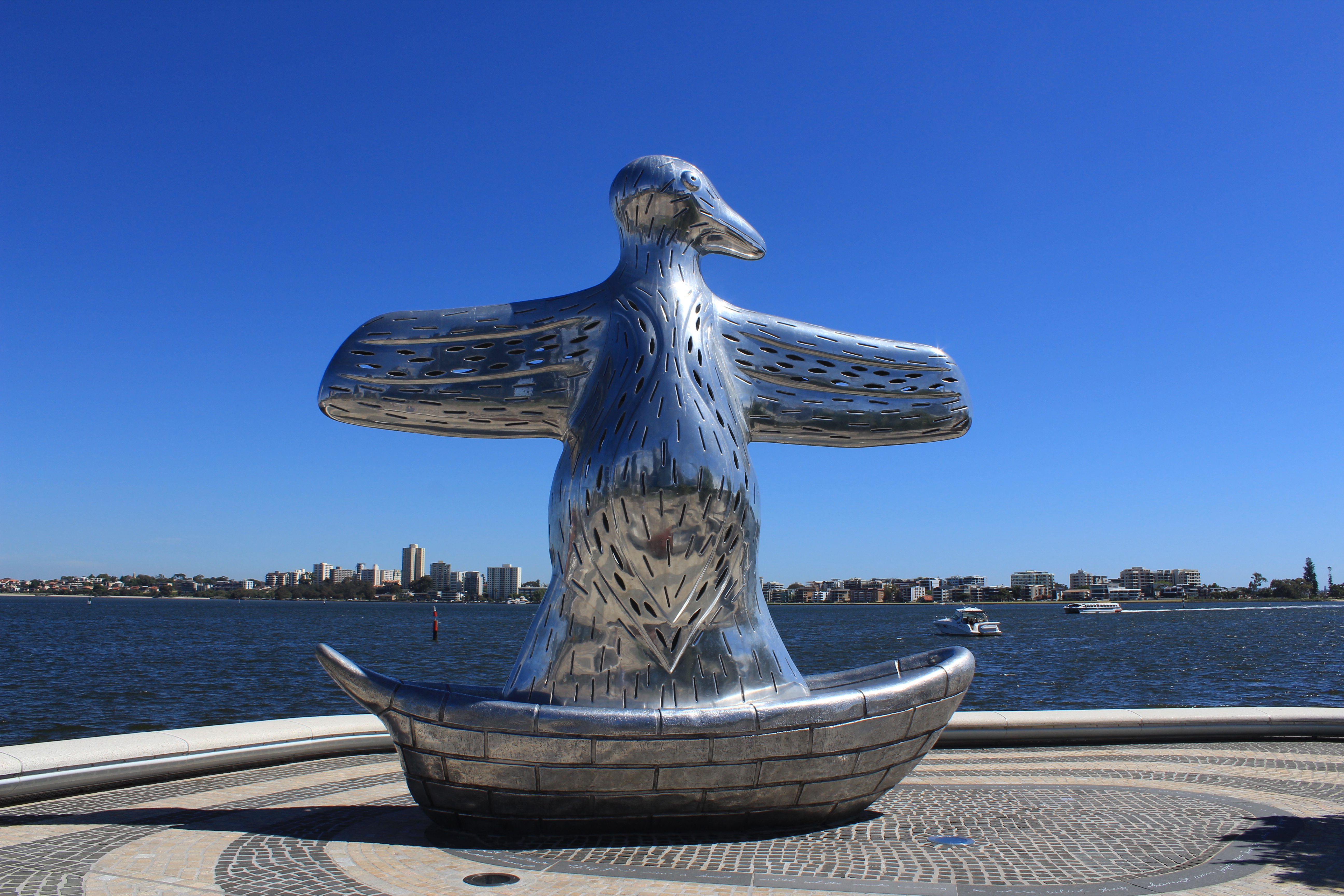 Best things to do in Perth - one day itinerary. First Contact statue, Elizabeth Quay