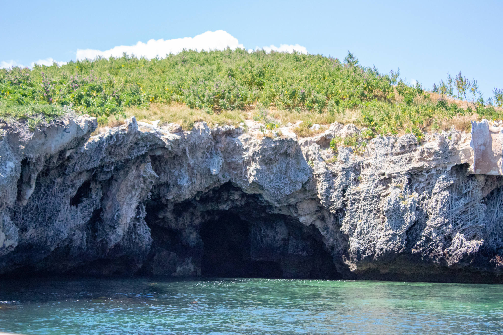 cave on island in shoalwater marine reserve